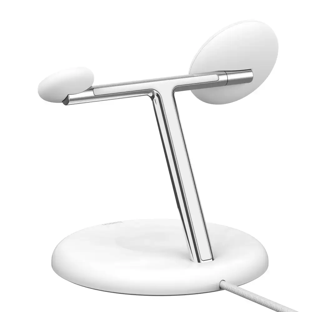 Base de Carga Inalambrica Belkin 3 en 1 con Qi2 - Blanco - Image 3