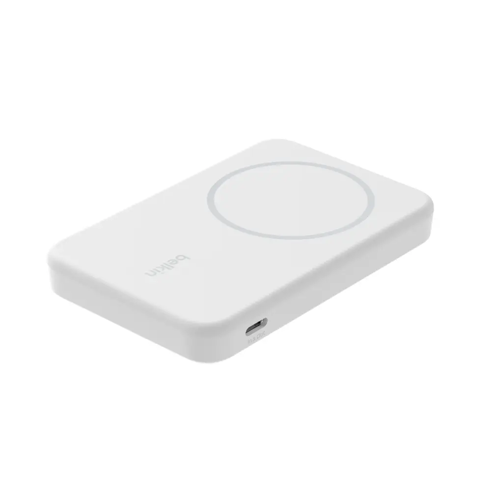 Batería magnética Belkin - 5,000 mAh Qi2 15W + Soporte - Blanca - Image 3